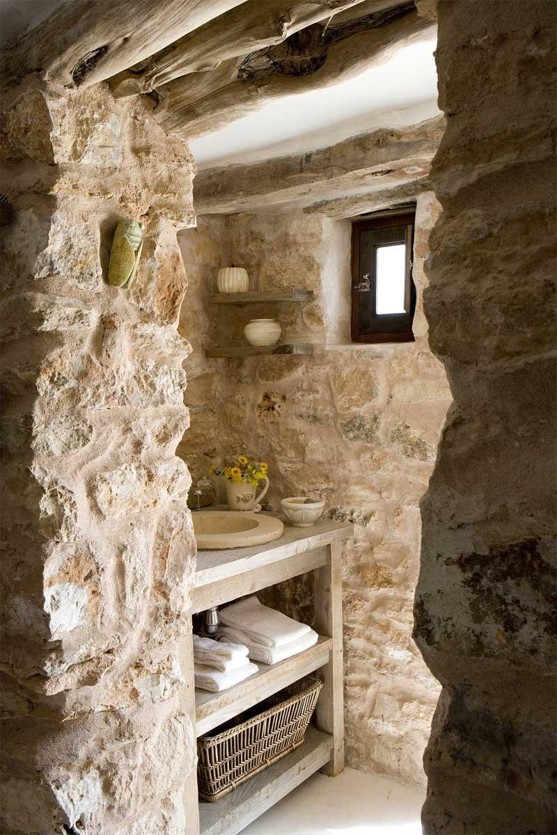 baño estilo rustico