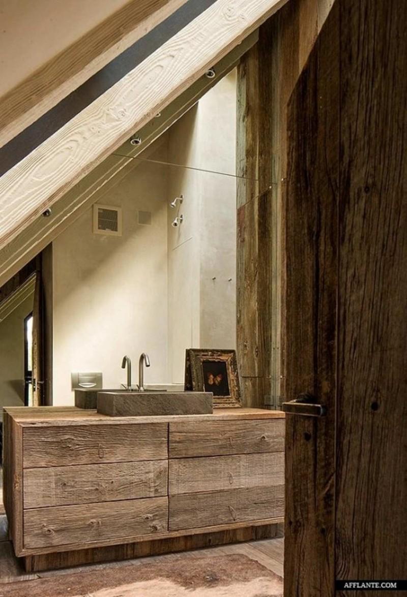 baño estilo rustico