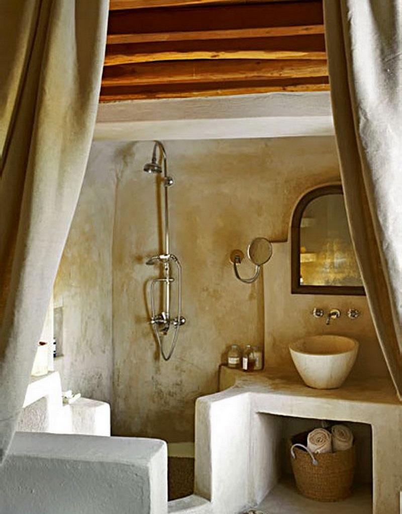 baños estilo rustico
