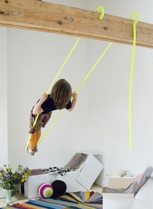 columpio en casa de cuerda