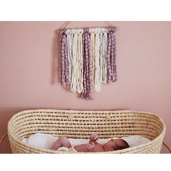 Hand knotted Woven Wall Hanging; Yarn tapestry