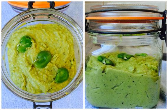 Crema de habas atemperando