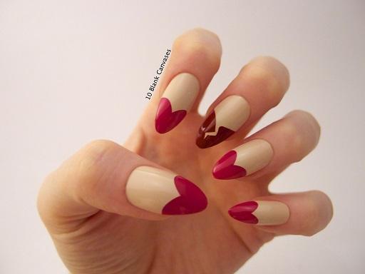 uñas acrilicas diseño corazon