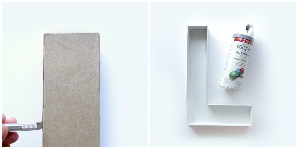 letras de carton y flores