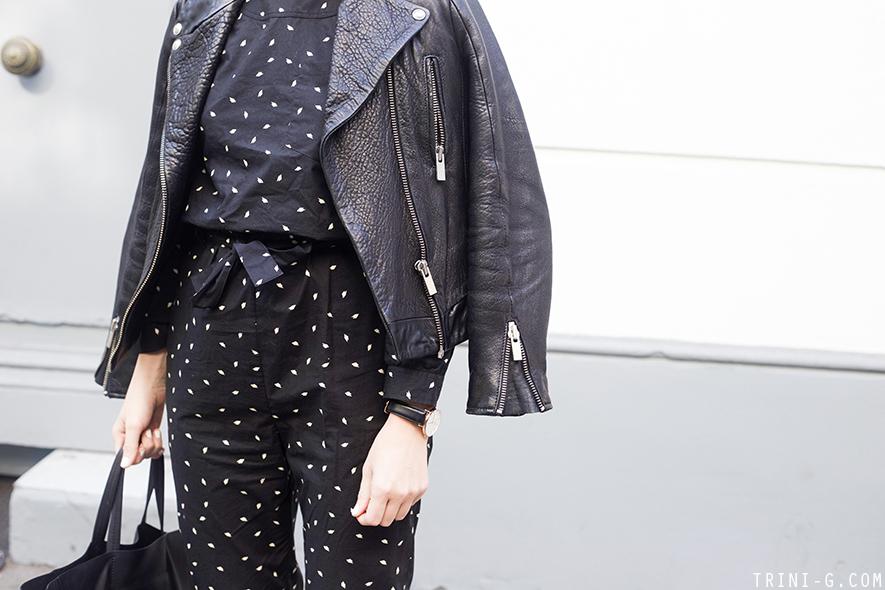 Trini | A.P.C polka dots overalls Superga white sneakers