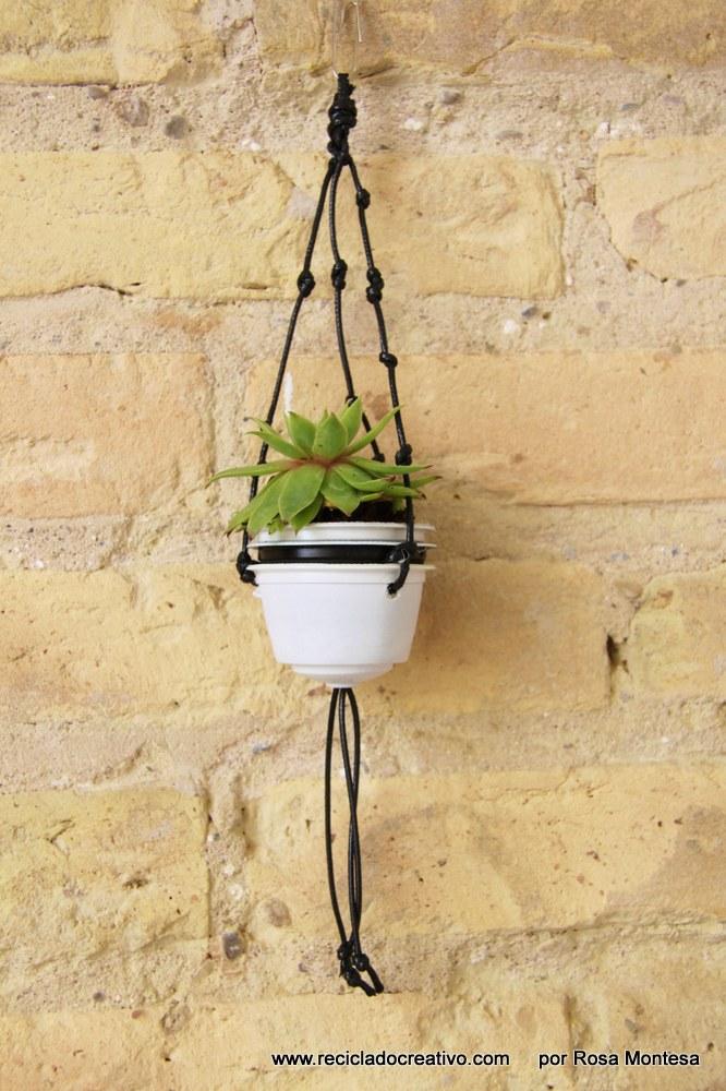 Cápsulas de café recicladas en maceteros decorativos