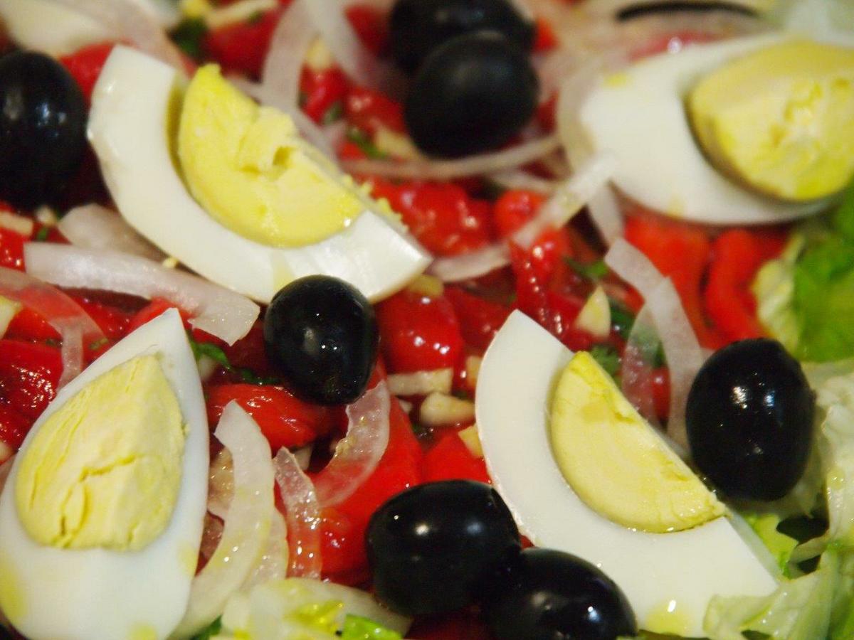 Ensalada lechuga pimientos asados