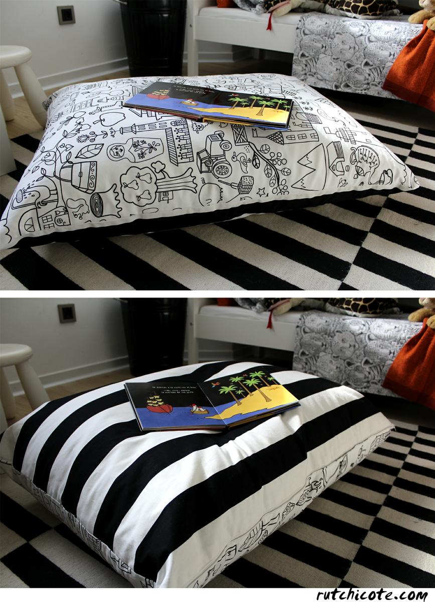Ideas-para-decorar-una-Habitación-infantil-cojin-de-bolas-de-corcho
