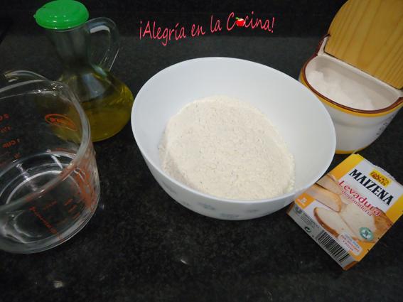 Ingredientes para masa de pizza casera