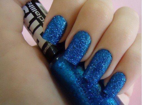 uñas azules efecto arena