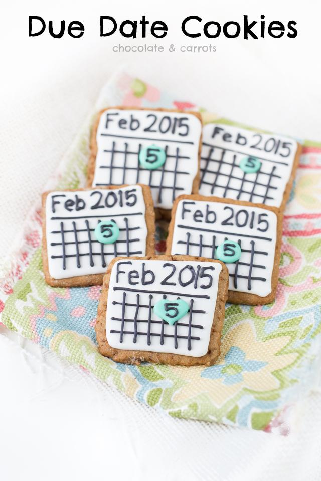 Fecha de nacimiento cookies | chocolateandcarrots.com #pregnancy #announcement