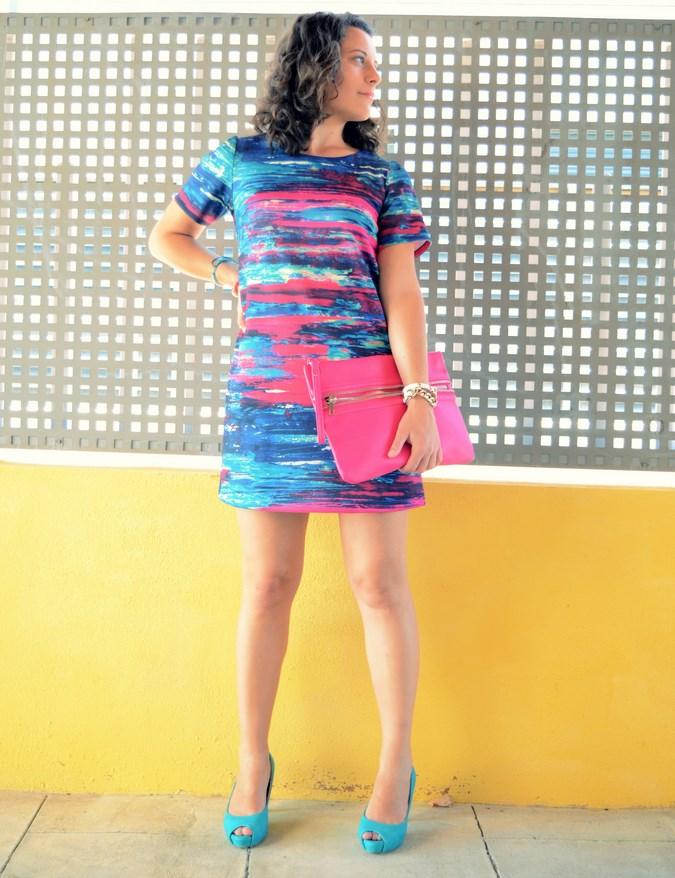 Mi vestido azul - Fuchsia and turquoise  (7)