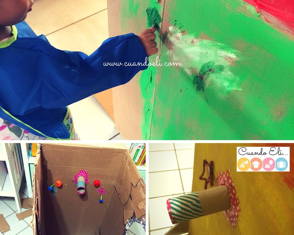 nave espacial de cajas de cartón