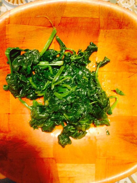 espinaca cocida