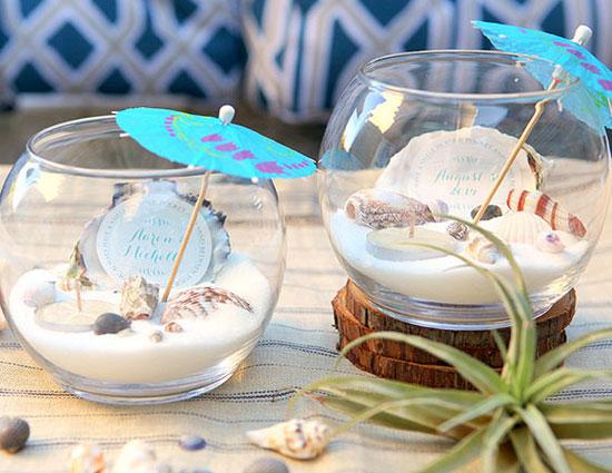 Beach-Wedding-Tea-Light-Centerpiece