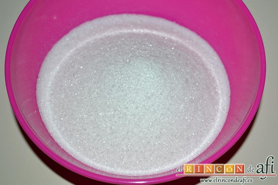 Crema de papaya, pesamos el azúcar