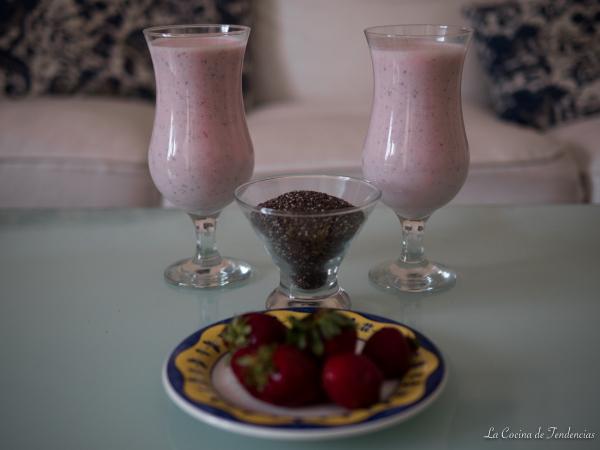 batido de fresa y chía