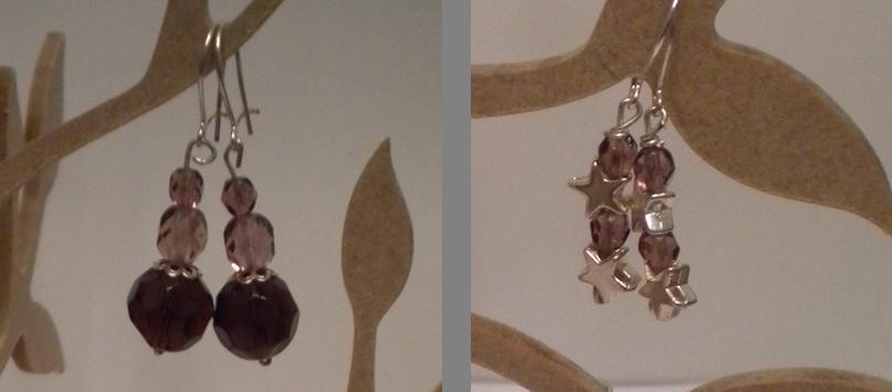 manualidades caseras Inma pendientes de alpaca bolas de cristas y estrellas