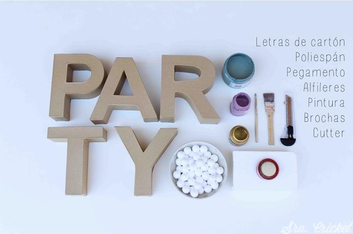 materiales para hacer letras de carton