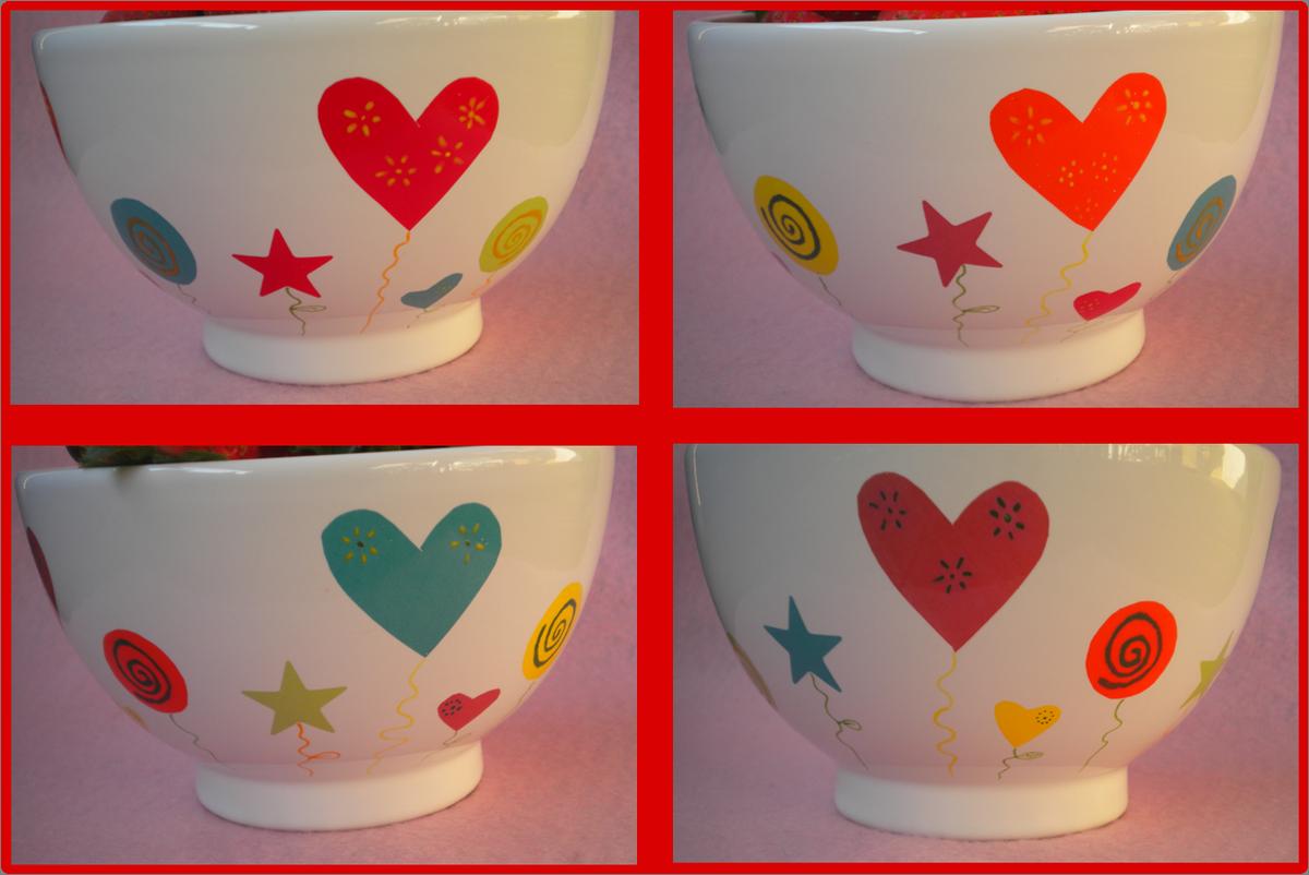 Manualidades caseras faciles calcas ceramica de colores y oxido colorantes de colores con corazones y estrellas