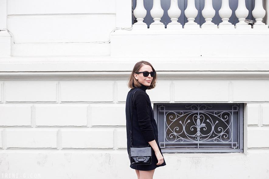 Trini | Vanessa Bruno pinafore dress Miu Miu patent loafers