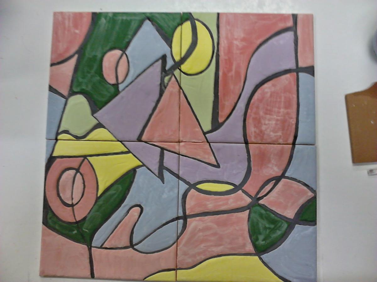 Manualidades caseras Inma mural de cuerda seca listo para entrar en el horno