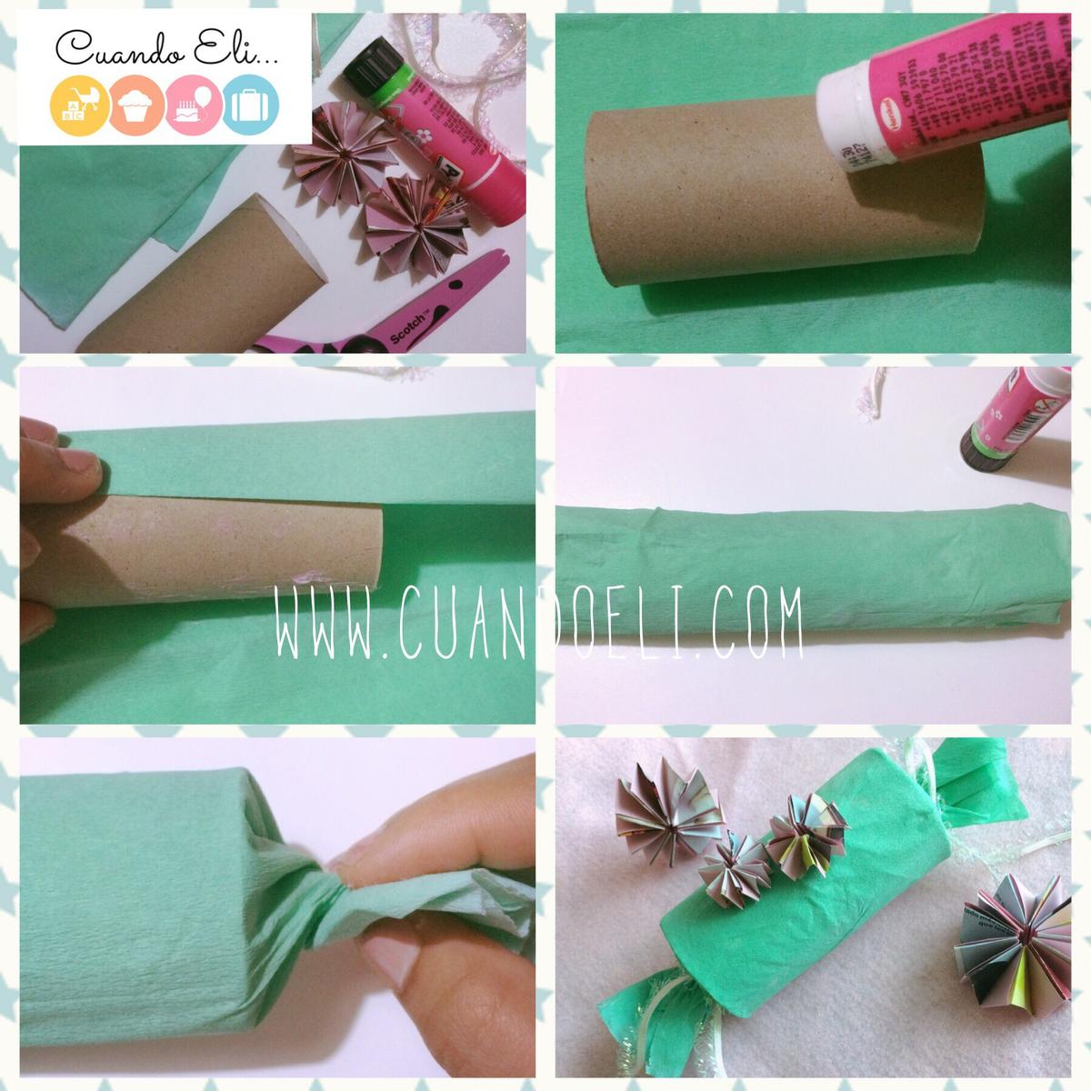 porta dulces de tubos de cartón paso a paso