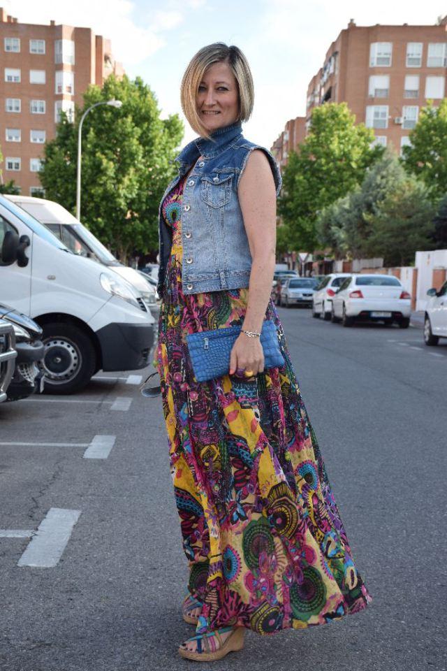 Long printed maxi dress