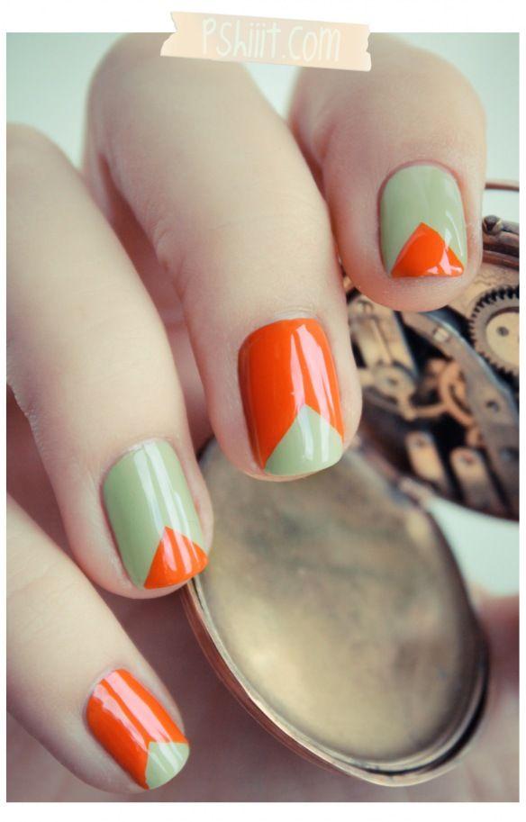 uñas cortas naranja