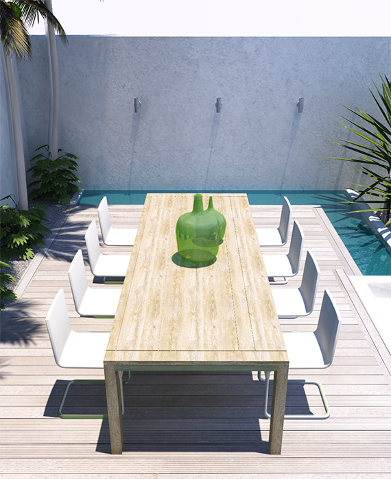 Un patio contemporáneo de aire tropical | Decoración