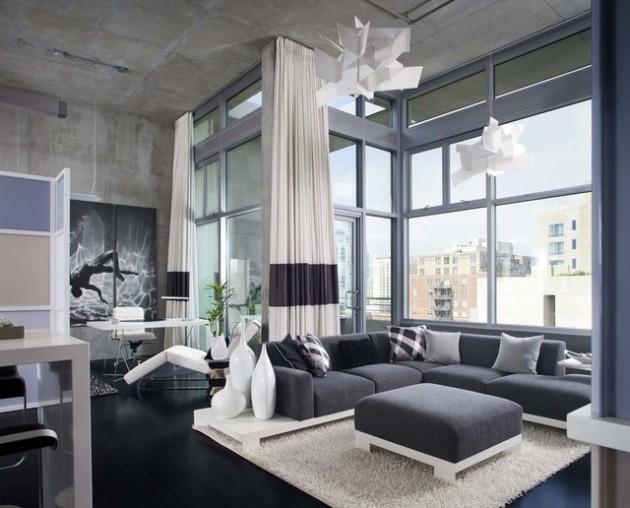 Salas de estar estilo industrial