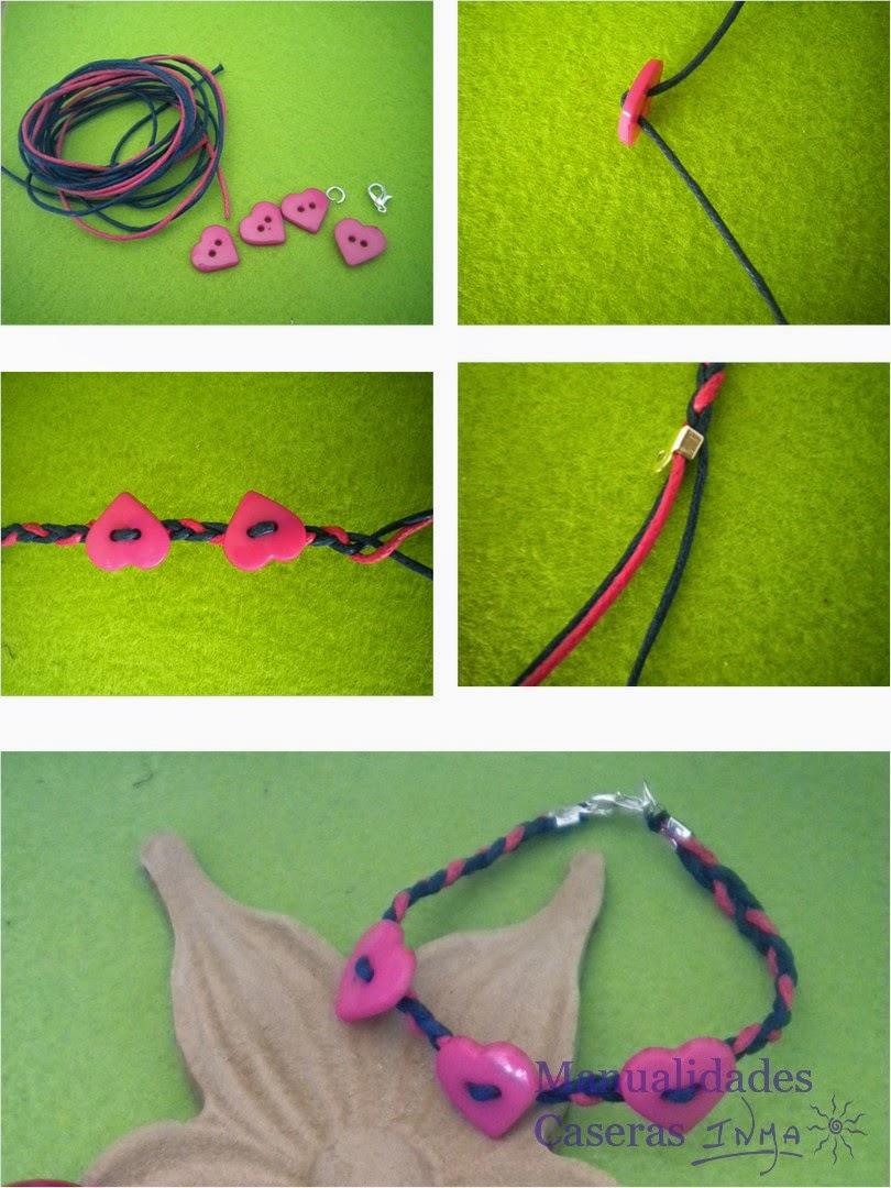 Manualidades Caseras Inma Pulsera niños de corazones
