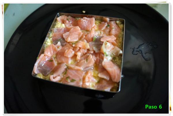 Paso 6 tartar de salmón