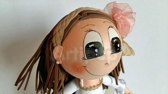 fofucha peinado trenza y lazo comunión