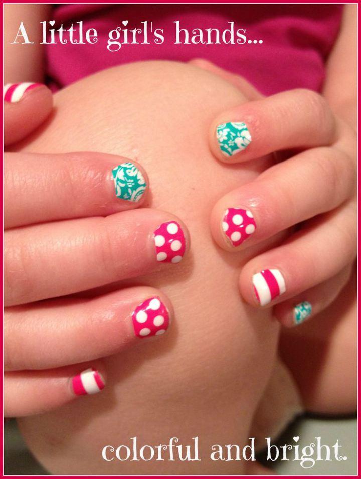 uñas con stickers para niñas
