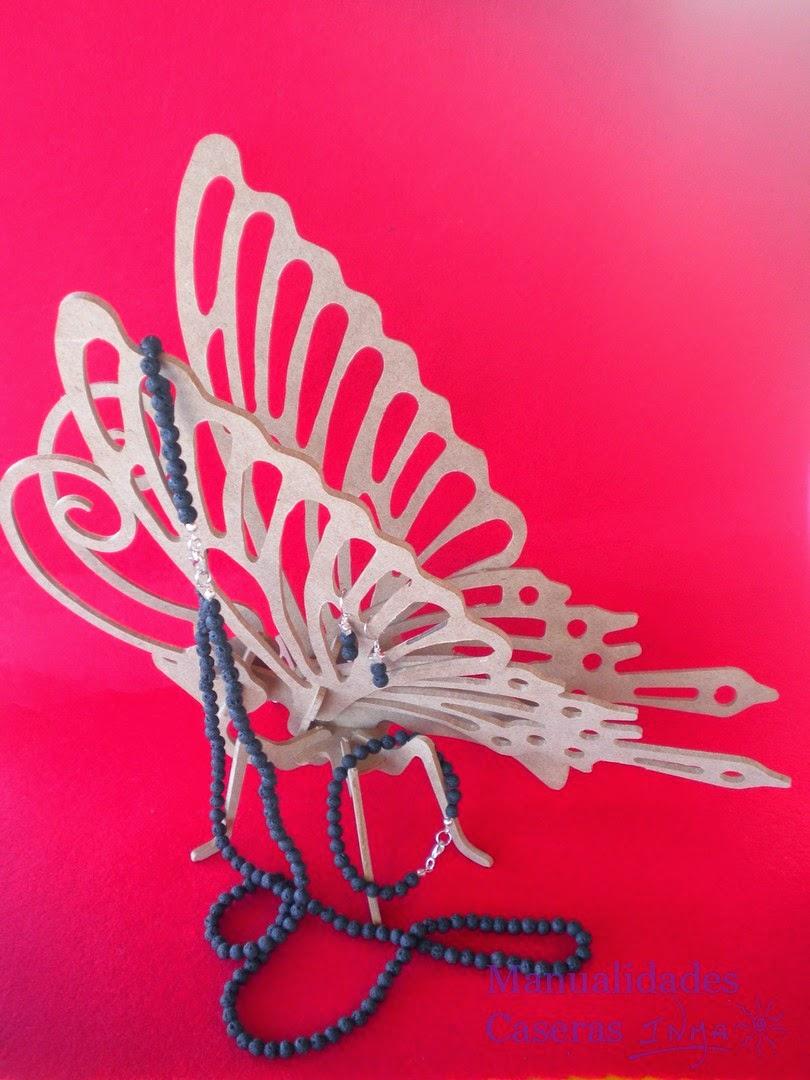 Manualidades Caseras Inma_ collar pulsera y pendientes piedra volcánica