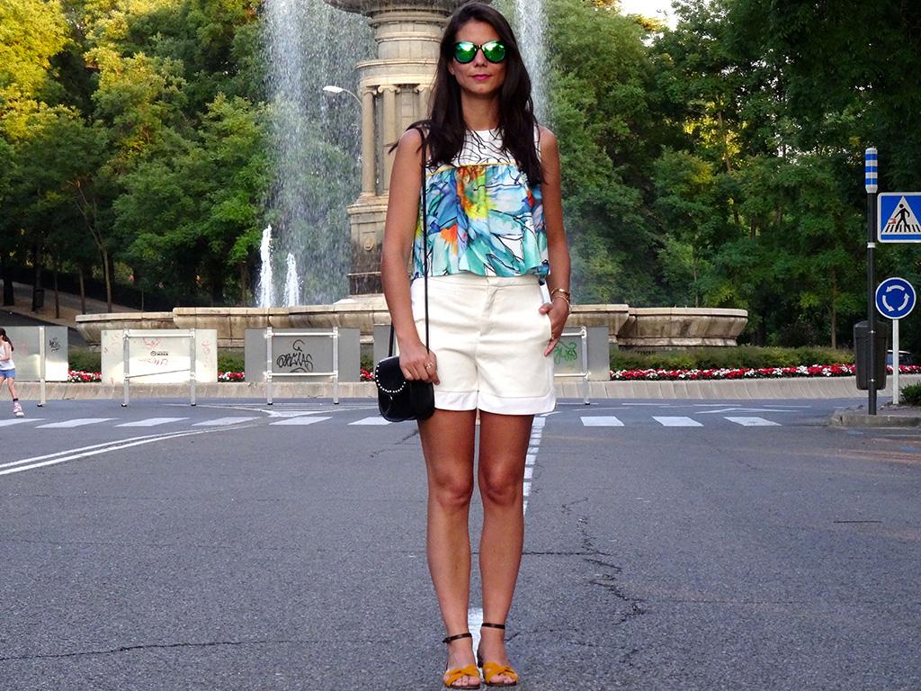 shorts blancos de vestir moda