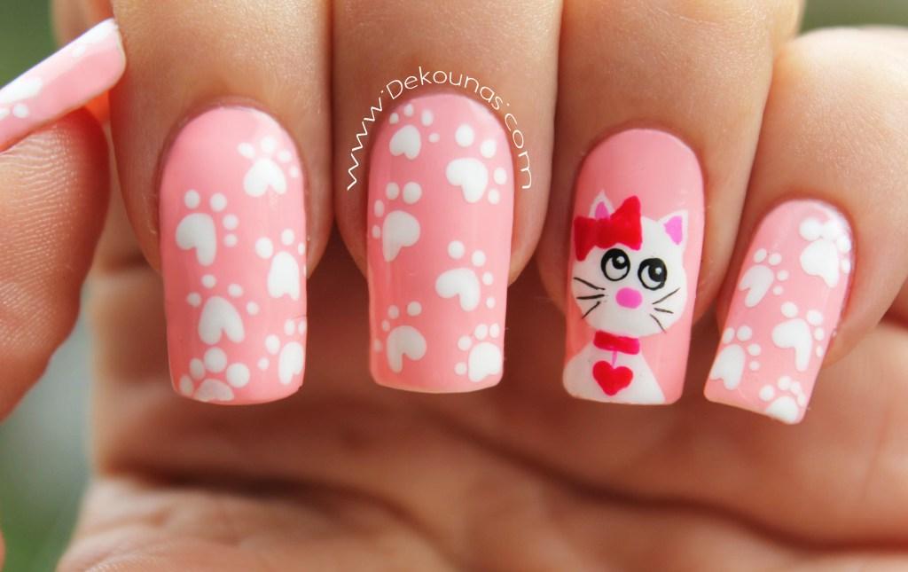 Decoración de uñas gata3-3-3