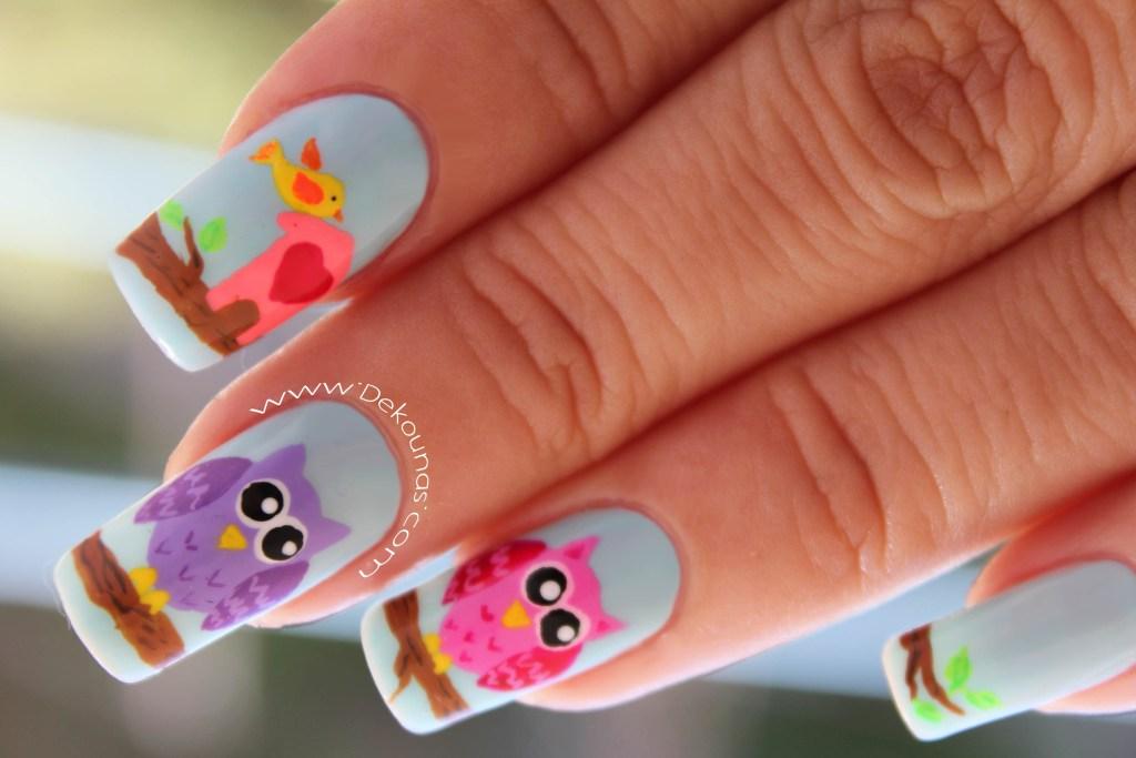 Decoración de uñas buho3-3