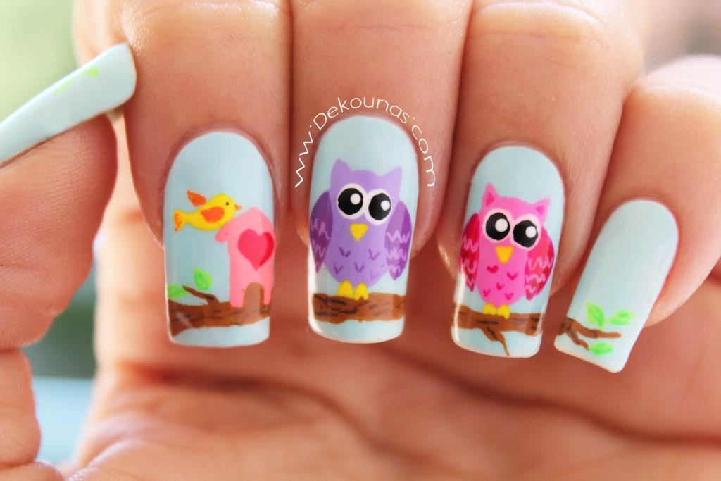 Decoración de uñas buho1-1