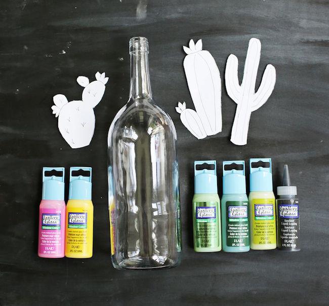 botellas cactus materiales