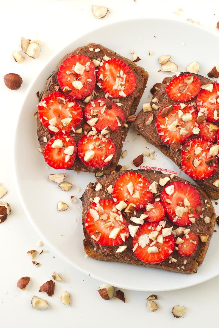 Tostada de Nutella y Fresas