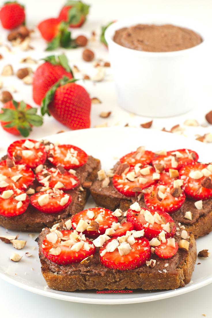 Tostada de Nutella y Fresas