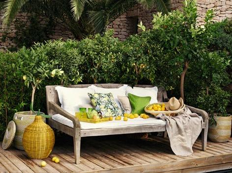 Decorar con cestas exteriores