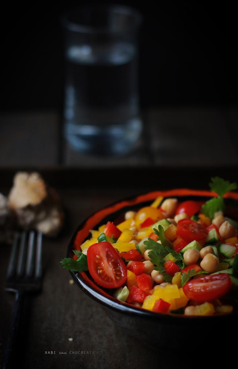 ensalada de garbanzos, chickpea salad, ponunaensalada, blog de cocina, recetas sanas, ensalada, food styling, photography
