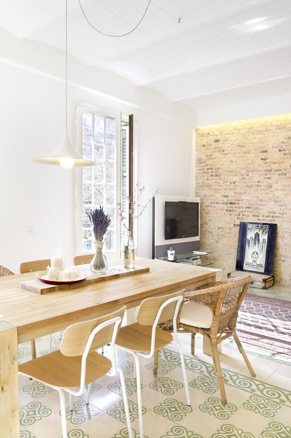 Wooden and white Chair