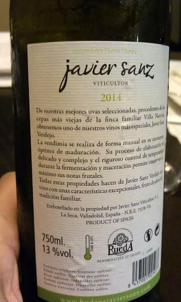 Javier Sanz. Rueda. Verdejo. 2014