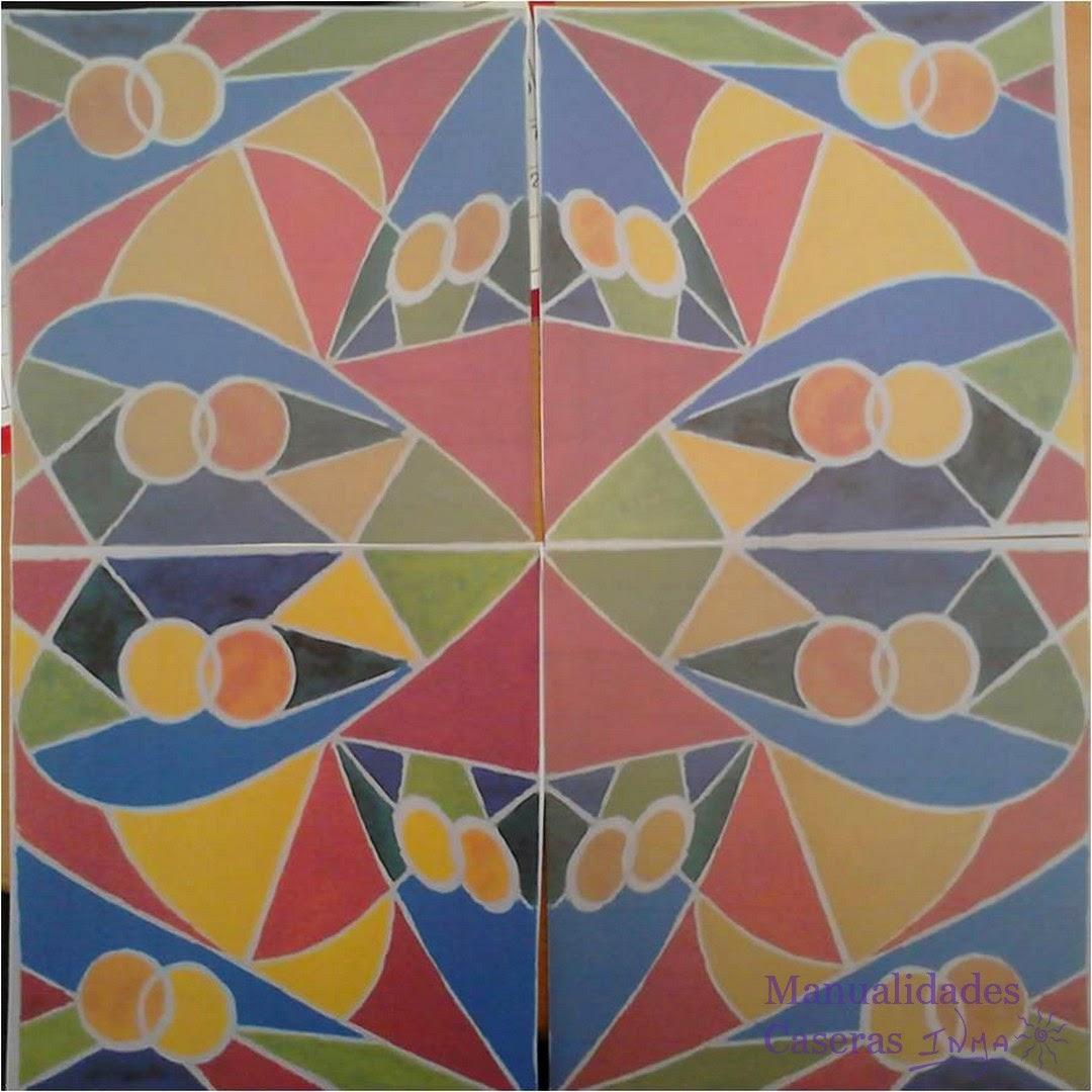 Manualidades Caseras Faciles Diseño para mural de cuerda seca de colores 