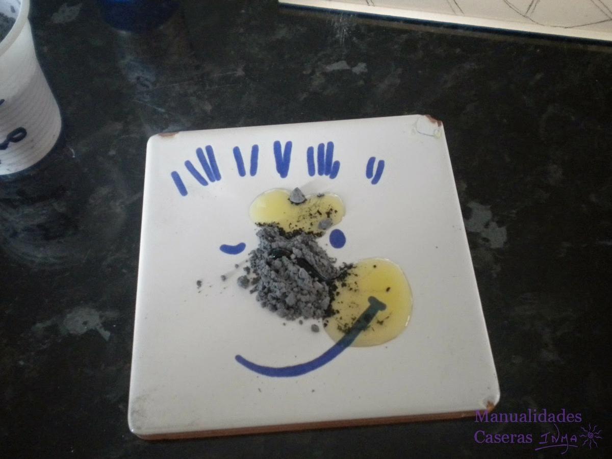 Manualidades Caseras Faciles Como hacer la cuerda seca aceite y oxido negro en azulejo