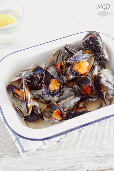  Mejillones con crema de mostaza